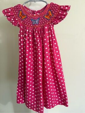 Mom & Me Smocked Butterfly Bishop Dress